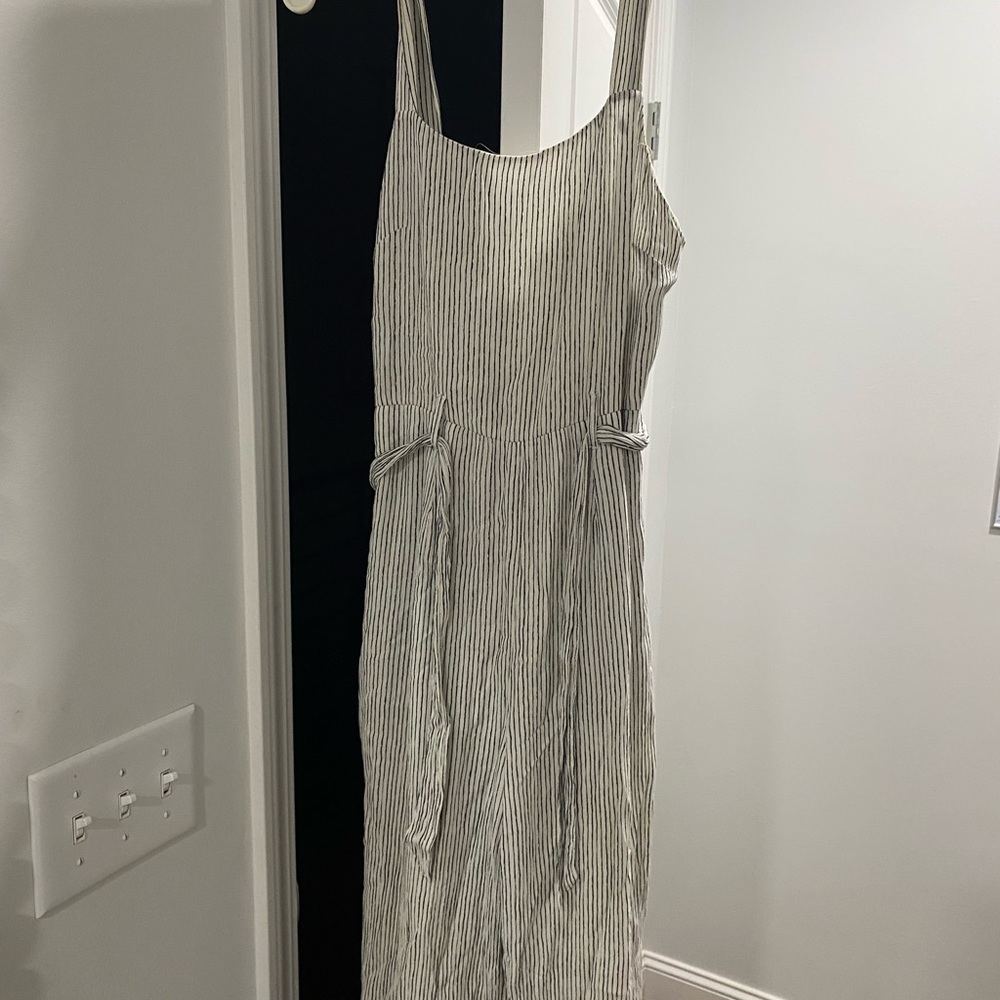 Black and White Striped Jumpsuit